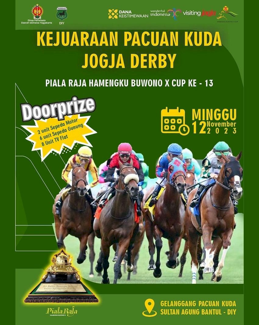 Ajang Bergengsi: Kejuaraan Pacuan Kuda Piala Raja Hamengku Buwono X Kembali Digelar. Gambar : visitingjogja.jogjaprov.go.id